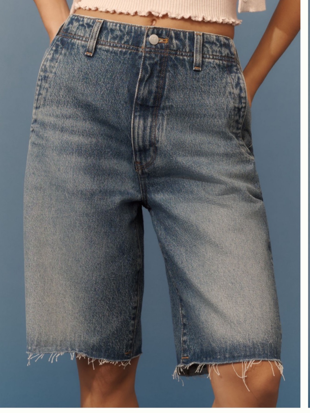 Pilcro The Lonnie high-rise denim Bermuda shorts - Picture 4 of 11